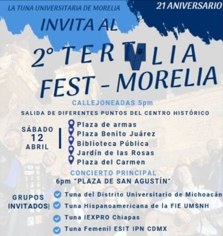 Tertulia Fest llenará de música el Centro de Morelia