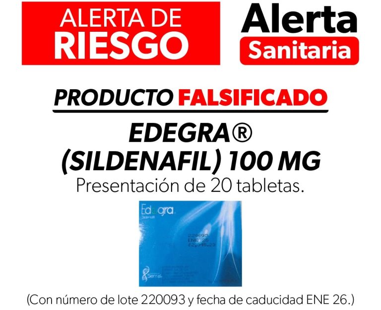 Alerta sobre la falsificación de producto utilizado para tratar la disfunción eréctil