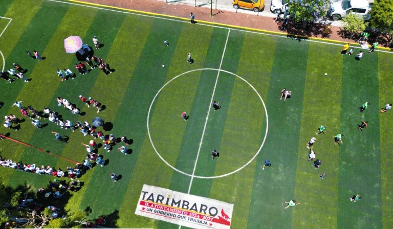 Inauguran la rehabilitación de la Unidad Deportiva del Fraccionamiento Campestre Tarímbaro