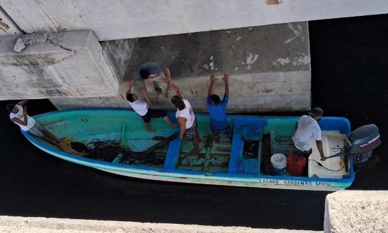 Salvan a hombre que cayó de un puente a estero de cocodrilos en Lázaro Cárdenas