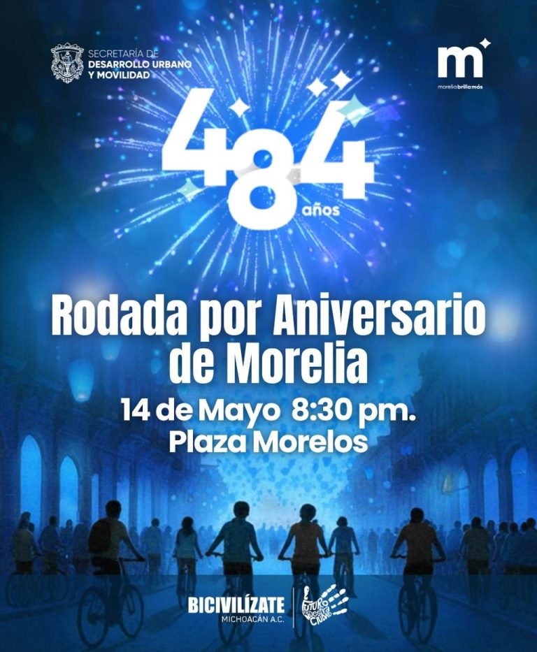 Invita Gobierno de Morelia a Gran rodada nocturna, el 14 de mayo