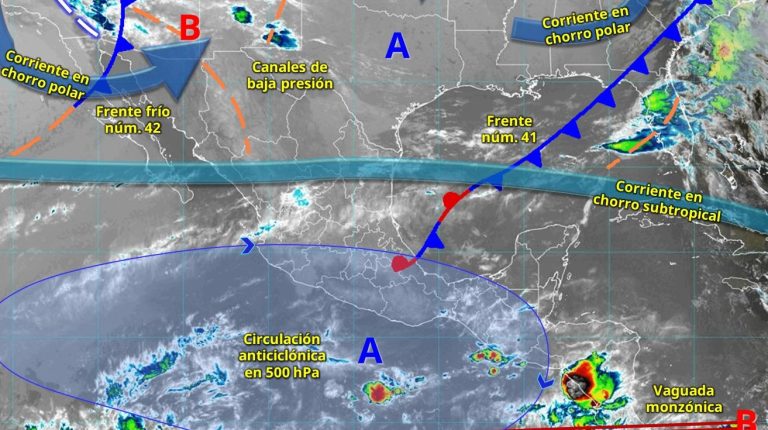 Circulación anticiclónica mantendrá ambiente caluroso sobre el territorio mexicano