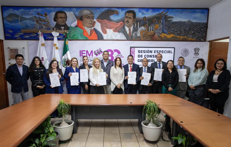 Entrega IEM constancias de mayoría a Magistraturas de Disciplina Judicial, Penales y Juzgados Laborales