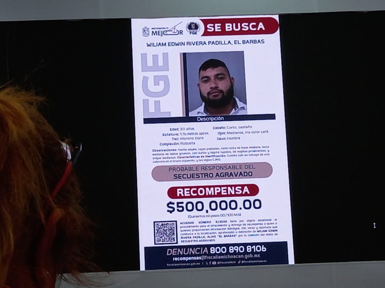 Ofrecen recompensa de 500 mp para quién brinde información de «El Barbas», generador de violencia en Zitácuaro 