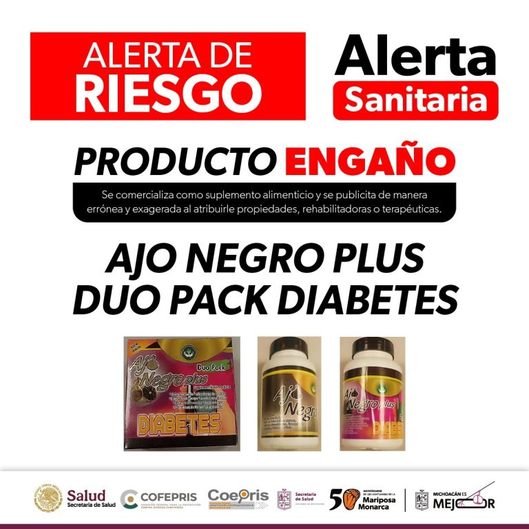 Alertan autoridades sobre productos: Ajo Negro Plus Duo Pack y suplementos Cinco Cerritos