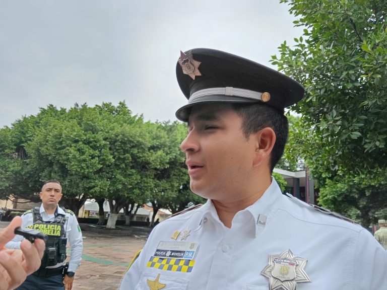 Mantiene Policía Municipal dispositivo permanente en plantón de la CNTE en el centro histórico