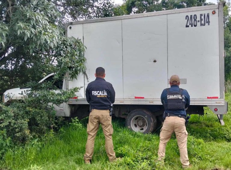 Policías de Pátzcuaro recuperan camión robado en Tzintzuntzan; estaba abandonado en un predio
