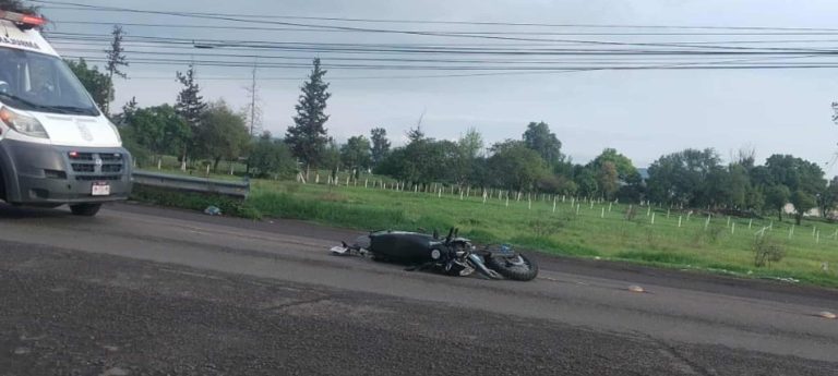 Motociclista queda malherido en accidente registrado en la región de Tarímbaro