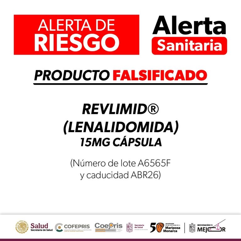 Alerta SSM sobre la falsificación del producto Revlimid