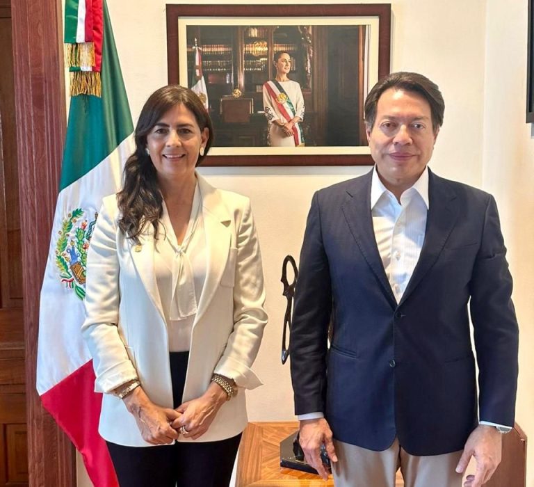 Sostienen reunión de trabajo Gabriela Molina y Mario Delgado