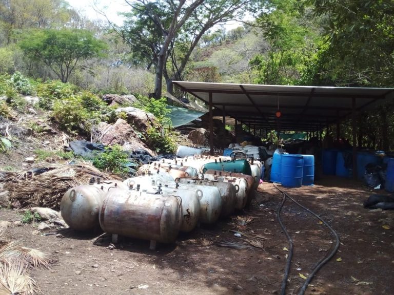 Aseguran 843 kg de drogas en laboratorio clandestino de Aquila