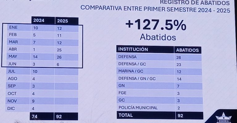 Secretaría de la Defensa Nacional, institución que más delincuentes abatió en el primer semestre del año