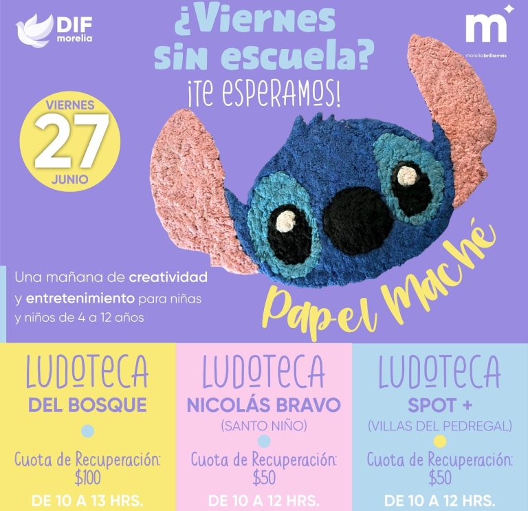 Invita DIF Morelia al taller de viernes de Consejo Técnico, ahora en tres ludotecas
