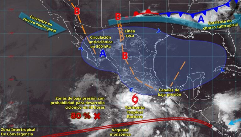 Provocará Barbara lluvias en Michoacán