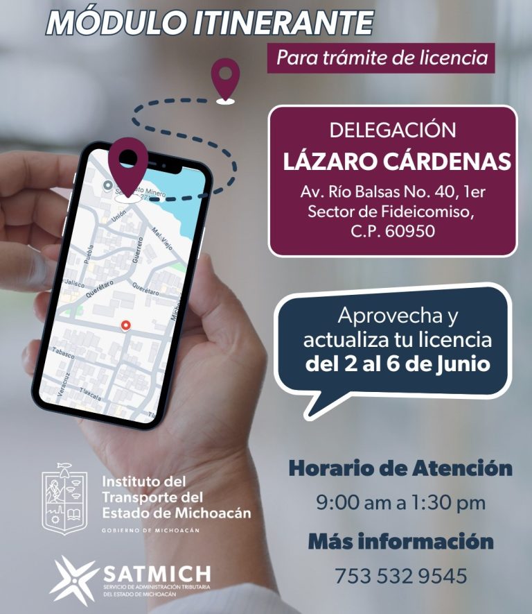 Módulo itinerante para licencias llega a Lázaro Cárdenas
