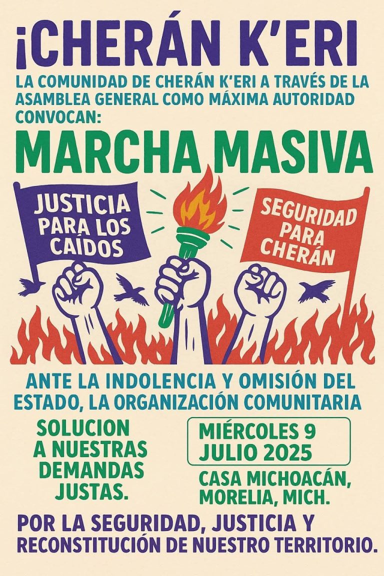 Marchan hoy por Cherán, dirigen carta a Sheinbaum