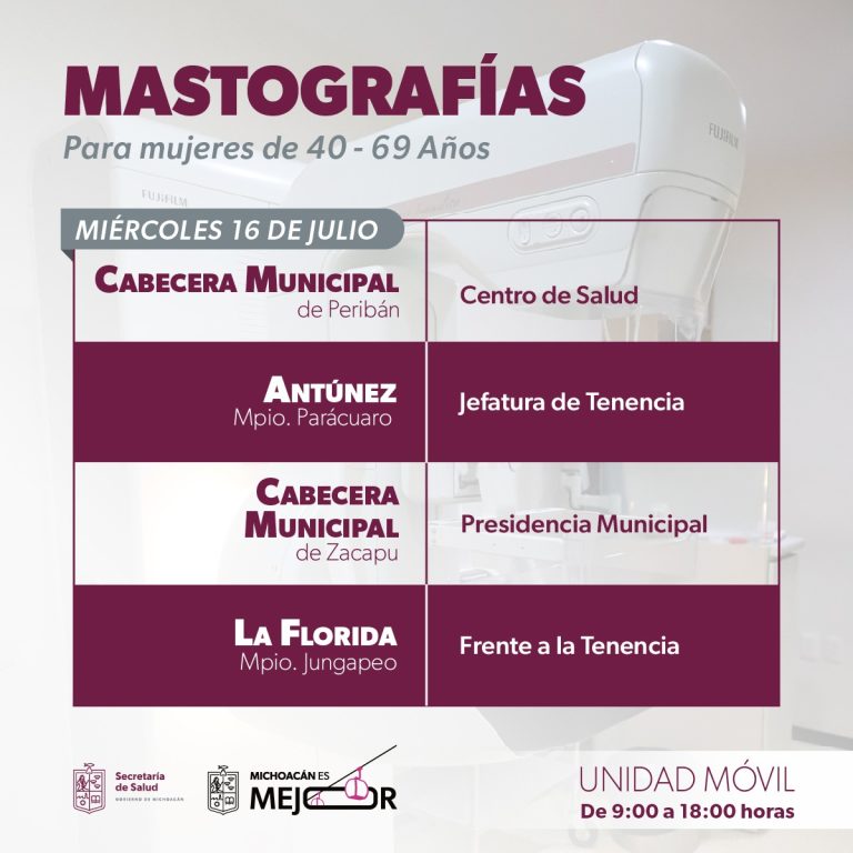 SSM realizará mastografías gratuitas en 8 municipios