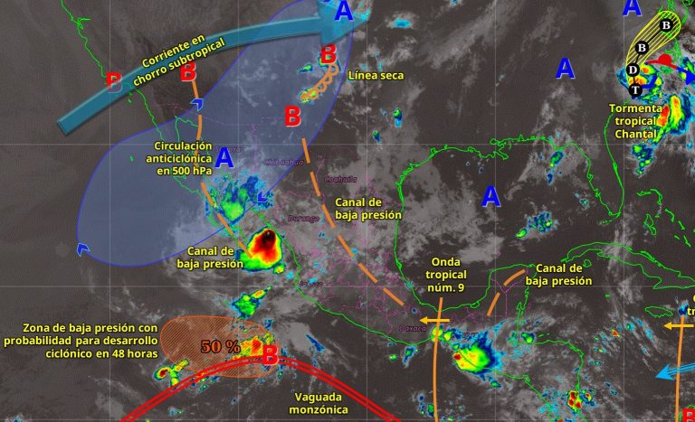 Canal de baja presión en combinación con inestabilidad atmosférica, producirá lluvias en Michoacán