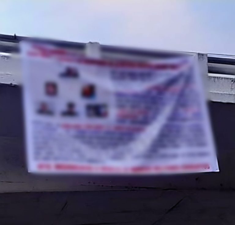 Sujetos desconocidos colocan narcomantas en distintos puntos de Morelia y Tarímbaro 