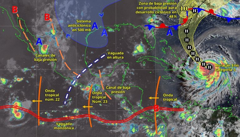 Vaguada en altura en combinación con el ingreso de aire húmedo del océano Pacífico generará lluvias en Michoacán