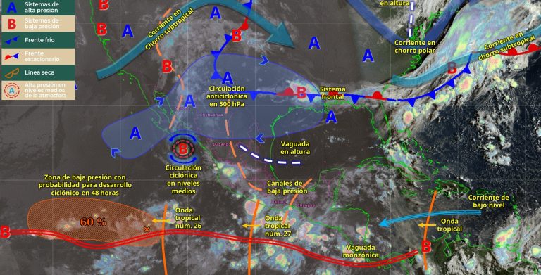 Onda tropical número 27 originará lluvias en Michoacán