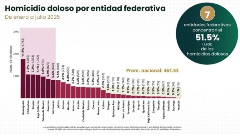 Michoacán continúa en el séptimo lugar nacional en homicidios dolosos