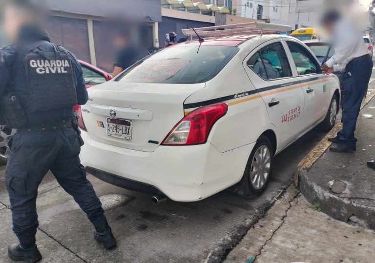 Delincuentes hieren a taxista y le roban su vehículo en la colonia Lago 1, de Morelia