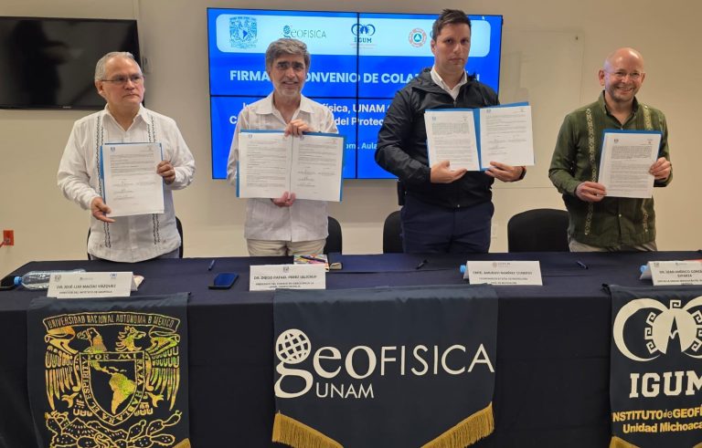 Firman convenio de colaboración el Instituto de Geofísica de la UNAM y Protección Civil de Michoacán