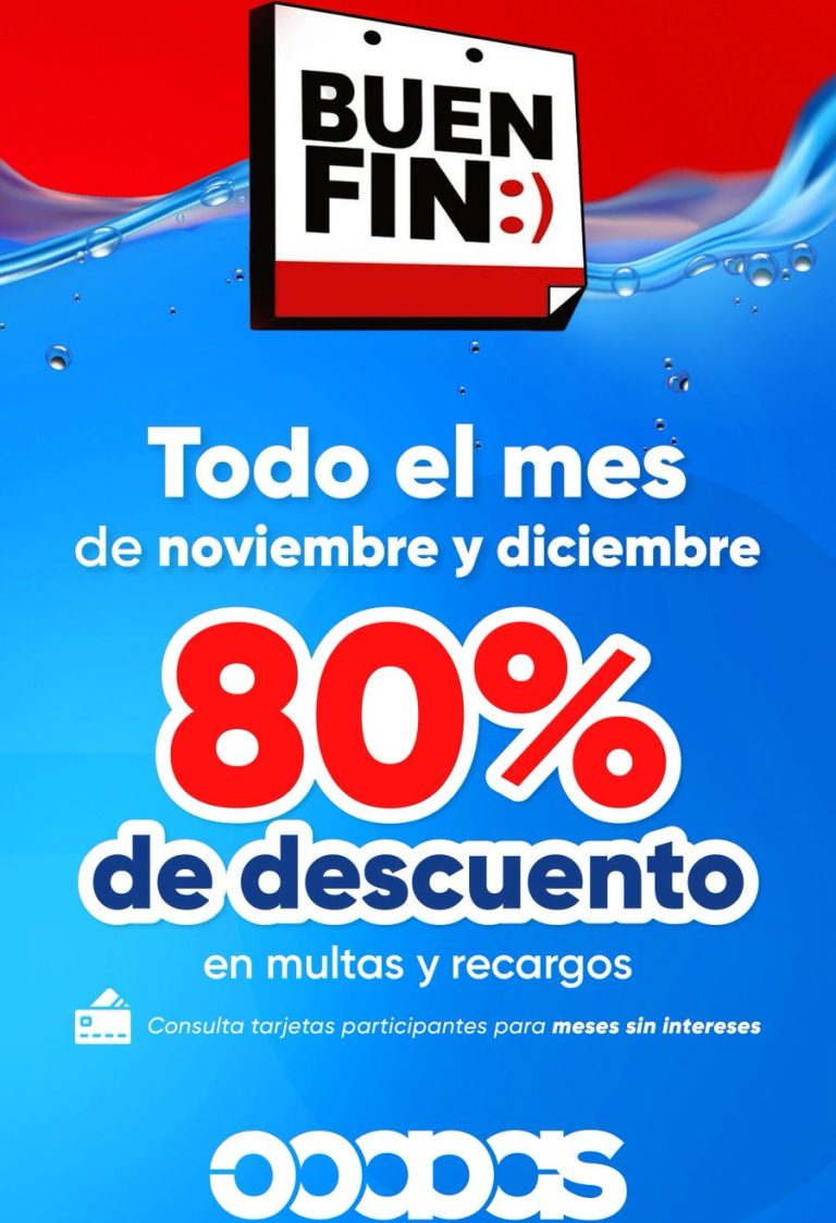 Ooapas invita a aprovechar descuentos del 80% en multas y recargos durante noviembre y diciembre