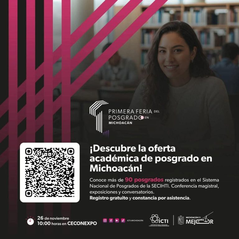 Viene 1era feria de posgrado en que Michoacán mostrará oferta de 98 posgrados en 7 áreas del conocimiento