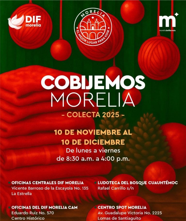 Invita DIF Morelia a las familias a sumarse a colecta solidaria de cobijas