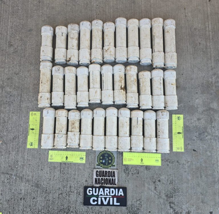 Aseguran 32 granadas y 2 artefactos explosivos en Nahuatzen