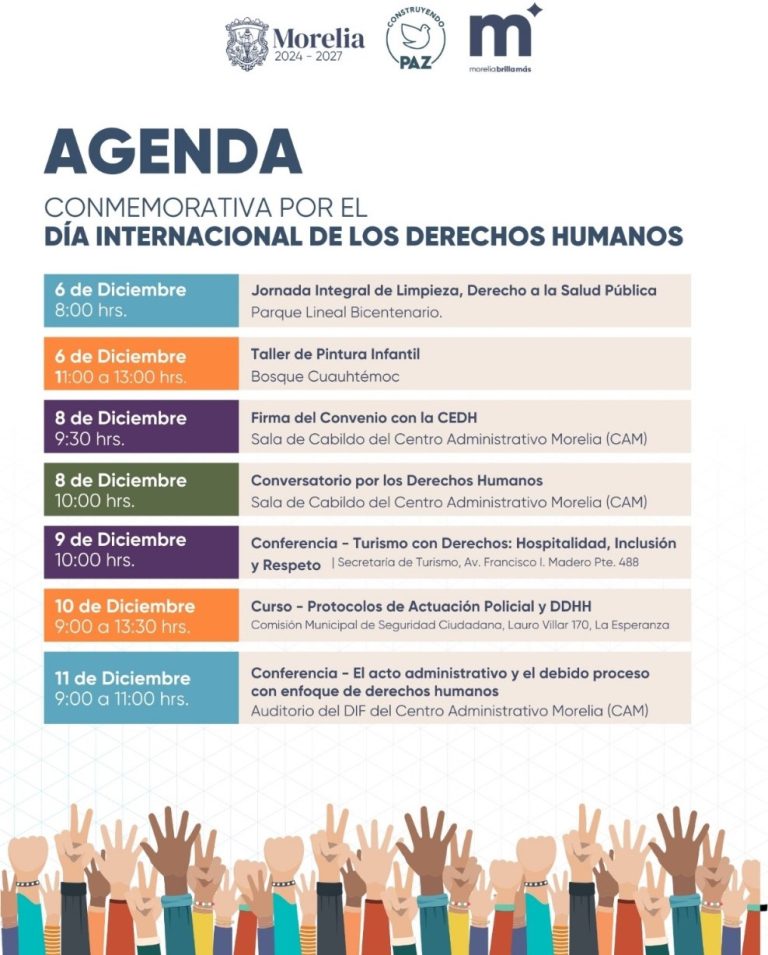 Impulsa Morelia agenda por el Día Internacional de los Derechos Humanos