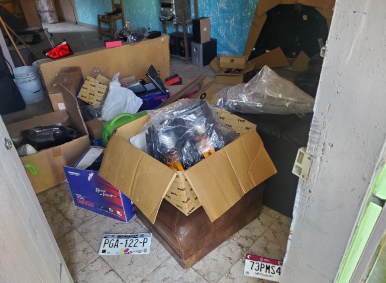En Morelia, aseguran inmueble utilizado como bodega de mercancía robada