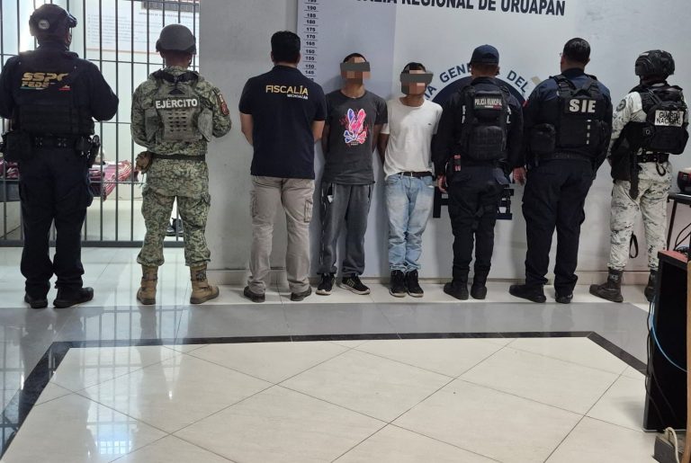 Tras operativo, capturan a dos presuntos homicidas en Uruapan