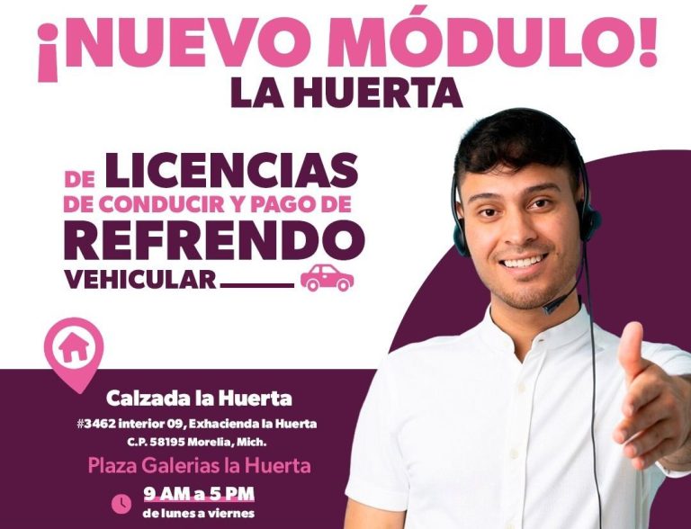 Nuevo módulo para tramitar licencias de conducir y pagar refrendos en Morelia