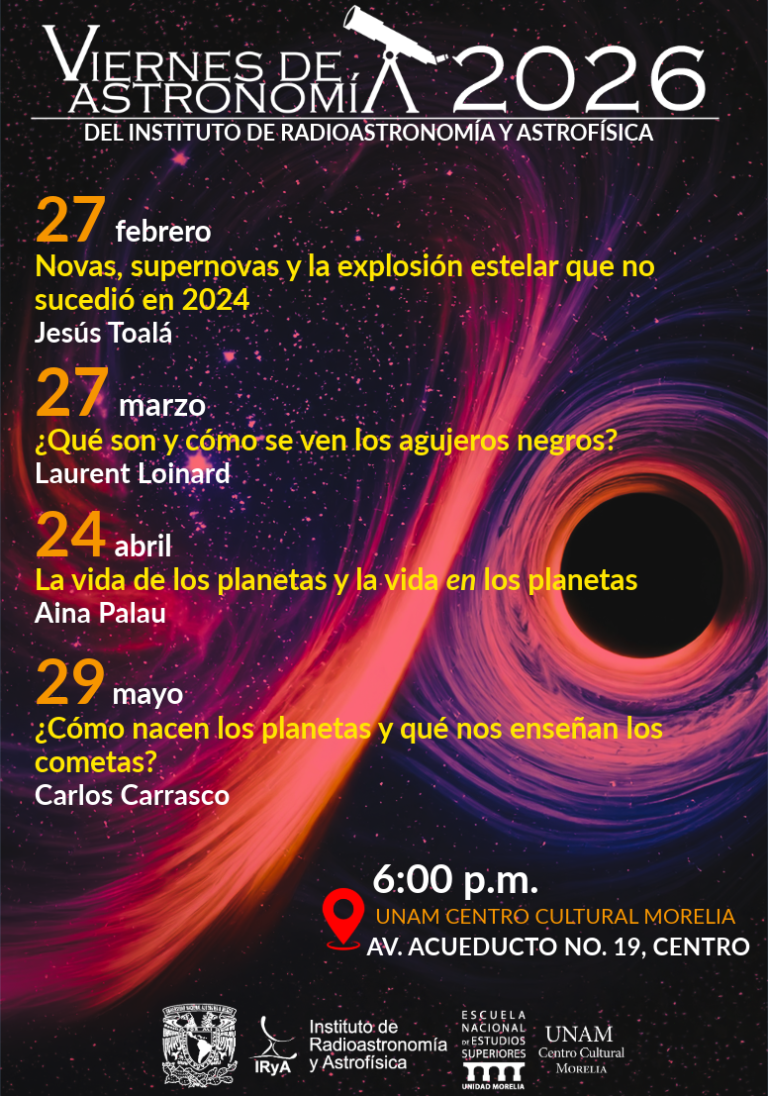 Inicia el ciclo de Viernes de Astronomía del primer semestre de 2026