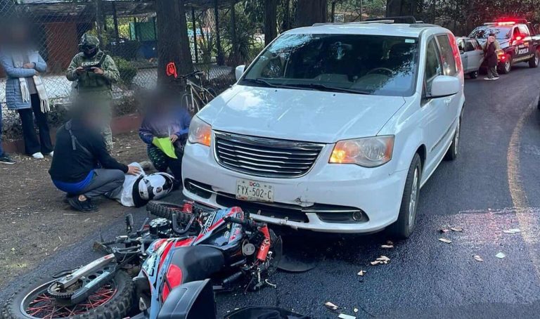 Motociclista queda herido en accidente de tránsito afuera del Balneario Ejidal de Cointzio