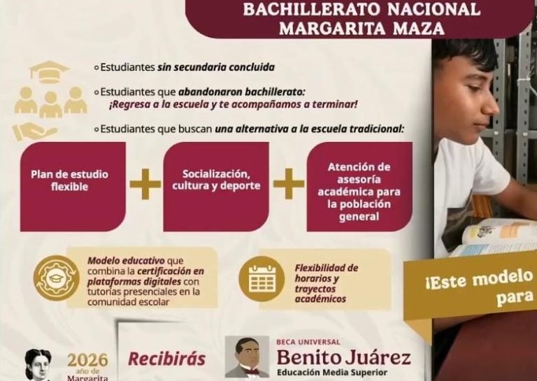 Anuncian 100 nuevos bachilleratos, ahora nombrados «Margarita Maza»