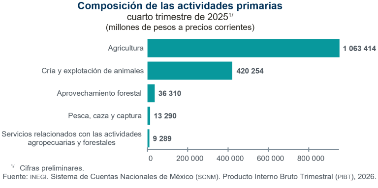 En el cuarto trimestre de 2025, alcanzó el PIB nominal 36.310 billones de pesos