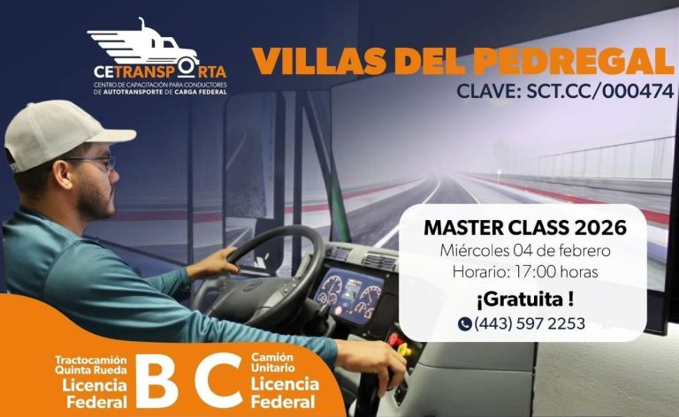 Ofrece Icatmi clase muestra gratuita en simulador de tractocamión en Villas del Pedregal