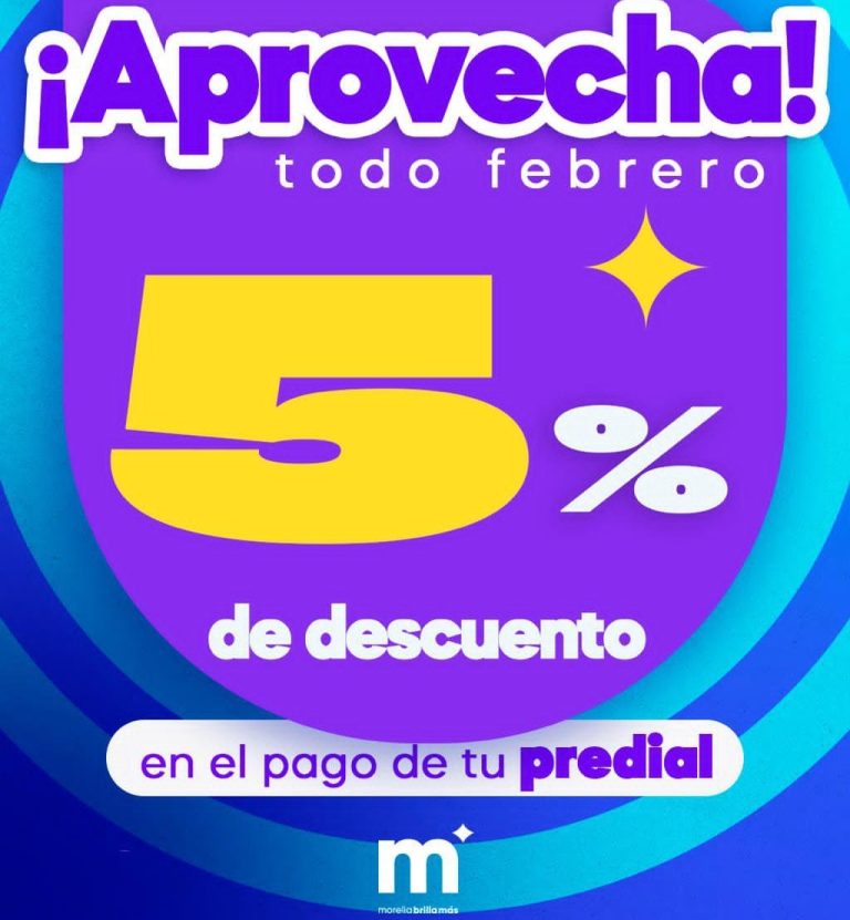 En febrero, 5% de descuento en el pago del predial