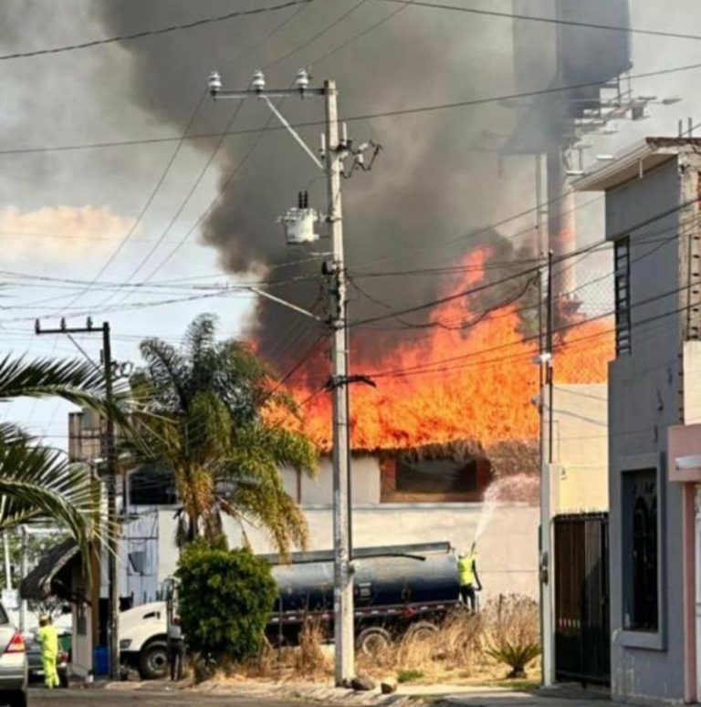 Incendio de pastizal quema la palapa del Restaurante Brisas del Mar, en Morelia
