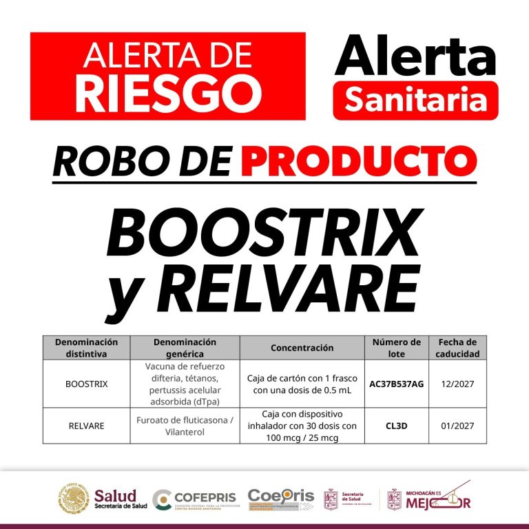 Alerta por comercialización de medicamentos robados de la empresa GlaxoSmithKline México