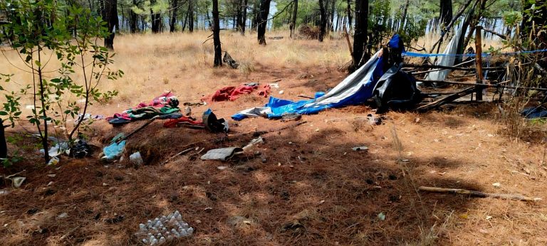 Destruyen campamento presuntamente ligado a la delincuencia en zona serrana de Zinapécuaro