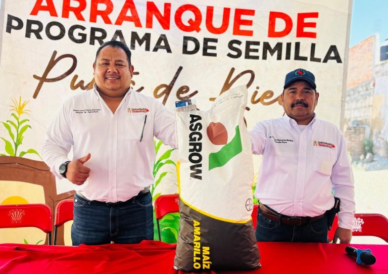 Impulso al campo de Tarímbaro con nueva entrega de semilla punta de riego