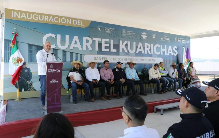 Inaugura Bedolla Cuartel Kuarichas para reforzar la seguridad en la Meseta Purépecha