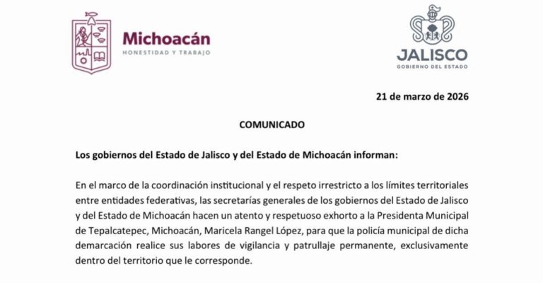 Gobiernos de Michoacán y Jalisco piden a alcaldesa de Tepalcatepec acatar disposiciones en materia de seguridad