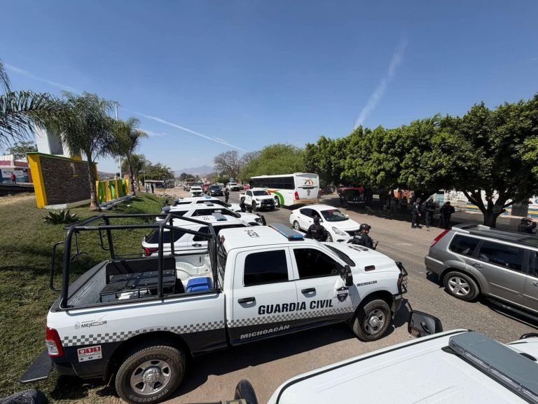 Guardia Civil reforzó seguridad en Tarímbaro tras quema de combi