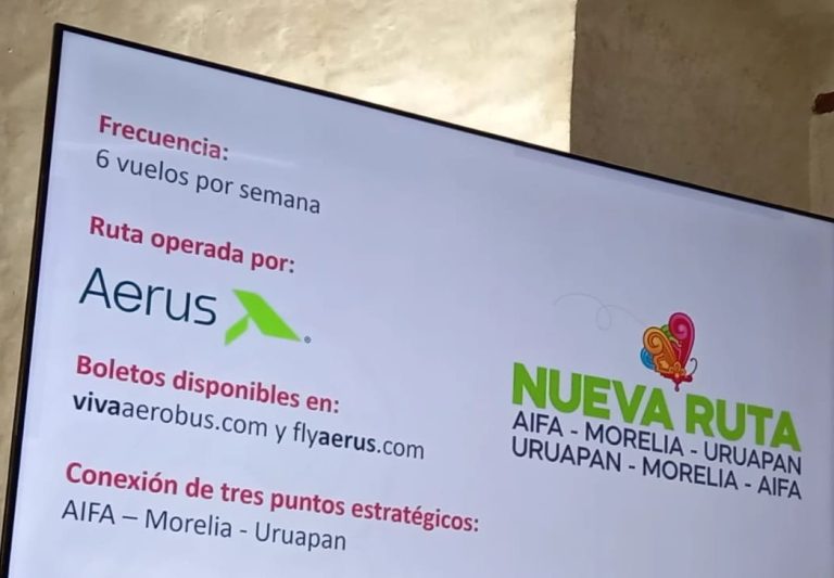 Se sumará de nueva cuenta Michoacán a la conectividad con el Aeropuerto Internacional «Felipe Ángeles»